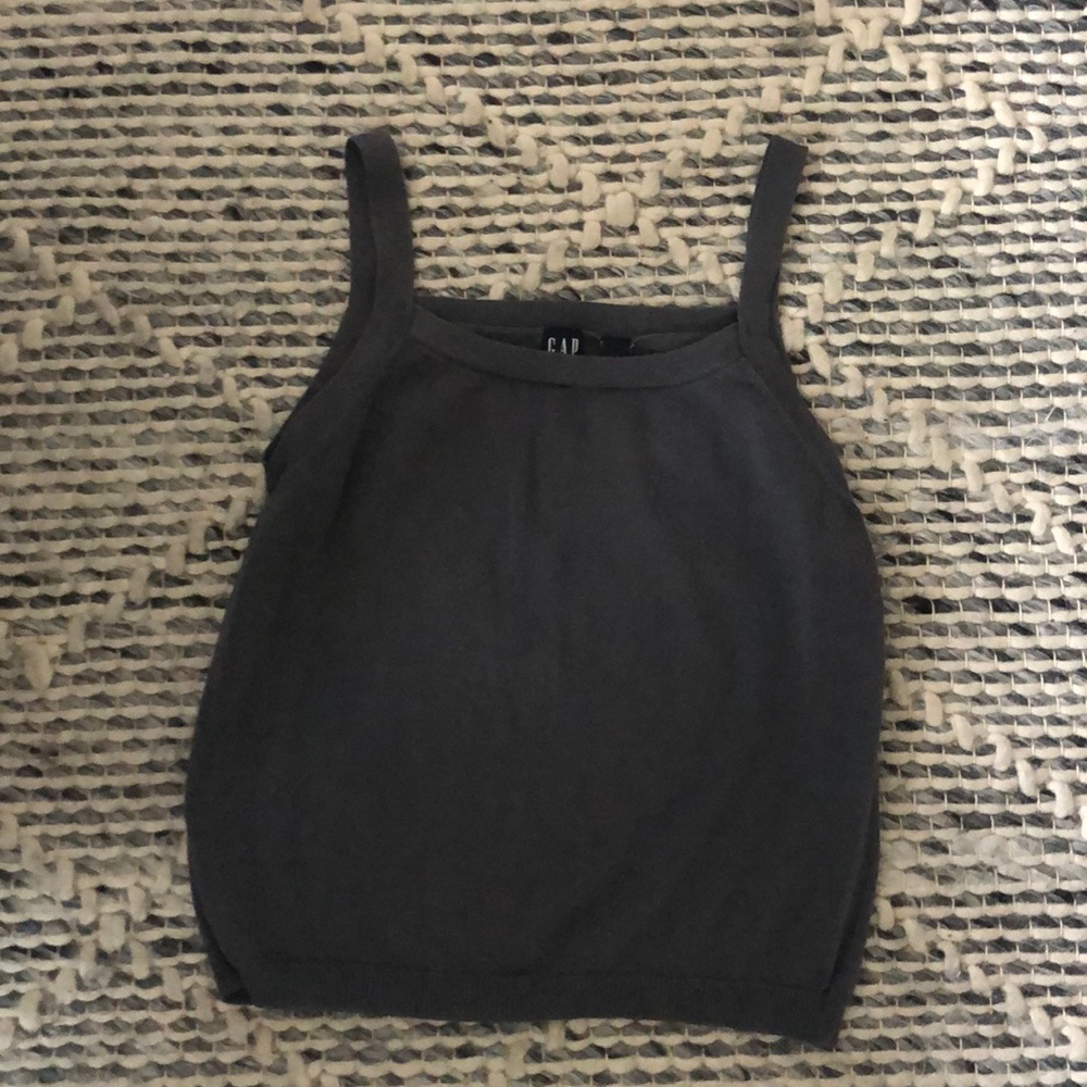 Square neck gap tank top